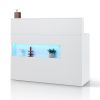 VEVOR Reception Desk, 47 Inch Rectangular Front Counter Table, Office Reception Desk with LED Light, 2 Drawers and Power Outlets, for Checkout, Lobby
