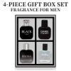 4-Piece Set, Men's Eau De Toilette Spray Gift Box, Long Lasting Fragrance, 4 Different Flavor, Perfect For Holiday Gifts, Dating, Daily Life, Parties