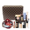 bCheckered Makeup Bag;  2Pcs Travel Cosmetic Bags;  Portable Toiletry Organizer for Women;  Lightweight and Waterproof Leather Toiletries Bag for Girl