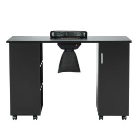 VEVOR Manicure Table, Nail Table Station with Electric Dust Collector, Moveable Nail Tech Desk with 8 Wheels (4 Lockable), 3 Dust Bag & Wrist Rest