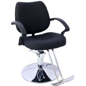 Hair Salon Chair Styling Heavy Duty Hydraulic Pump Barber Chair Beauty Shampoo Barbering Chair for Hair Stylist Women Man,with Barber Cape (Black)