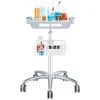 VEVOR Medical Cart, Salon Cart with Wheels, Mobile Trolley Cart 26.77"-42.91" Height Adjustable, Metal Salon Stations for Hair Stylist