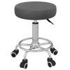 Vinsetto Salon Stool with Adjustable Height, PU Leather Barber Rolling Massage Tattoo Chair for Bar Beauty SPA, Grey