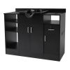 Shampoo Backwash Station for Salons,Salon Station with Shampoo Bowl & Storage Layer, Drawer,10V Outlets, USB Port, Faucet Sprayer