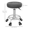 Vinsetto Salon Stool with Adjustable Height, PU Leather Barber Rolling Massage Tattoo Chair for Bar Beauty SPA, Grey