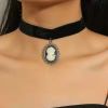 Women's Fashion Vintage Cartoon Princess Beauty Head Pearl Necklace