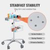 VEVOR Medical Cart, Salon Cart with Wheels, Mobile Trolley Cart 26.77"-42.91" Height Adjustable, Metal Salon Stations for Hair Stylist