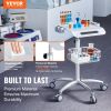 VEVOR Medical Cart, Salon Cart with Wheels, Mobile Trolley Cart 26.77"-42.91" Height Adjustable, Metal Salon Stations for Hair Stylist