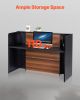 VEVOR Reception Desk, 62 Inch Rectangular Front Counter Table, Office Reception Desk Front Retail Counter with LED Light, for Checkout, Lobby