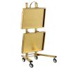Gold 2 Tier Beauty Salon SPA Rolling Cart w/Double Storage Tray Stainless Steel