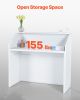 VEVOR Reception Desk, 46 Inch Rectangular Front Counter Table, Office Reception Desk, Retail Counter and Front Reception Counter, for Checkout, Lobby