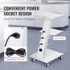 VEVOR Lab Trolley, Rolling Lab Cart with Built-in Socket, 3-Layer Metal Mobile Trolley, Tray Rolling Clinic Cart with Swivel Wheels