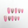 2026 Gothic charm press-on nails, Valentine's Day short almond-shaped press-on false nail set. Handmade false nail pieces