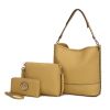 MKF Collection Wren Vegan Leather Women's Hobo with Pouch and Wristlet Wallet by Mia K- 3 pieces