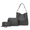 MKF Collection Wren Vegan Leather Women's Hobo with Pouch and Wristlet Wallet by Mia K- 3 pieces