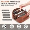 BAGMIND 2pcs Makeup Bag, Large Capacity Travel Cosmetic Bag, Portable Leather Peach Loft's Large Capacity Cosmetic Bag for a Girlfriend