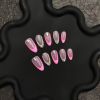 2026 Gothic charm press-on nails, Valentine's Day short almond-shaped press-on false nail set. Handmade false nail pieces