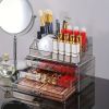Premium See-Through Vanity Organizer - 16-Divider Top with Deep Drawer - Ideal for Beauty Products, Rings, Earrings, Craft Supplies