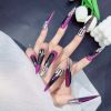 2026 Gothic Charm Press-on Nails, Valentine's Day Long Almond-shaped Press-on False Nails Set, Handmade False Nail Tips